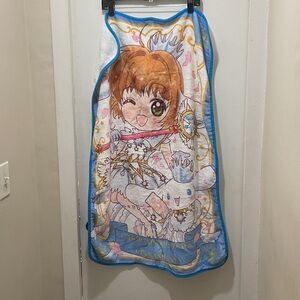 Anime Character Throw with Blue Trim